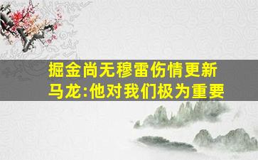 掘金尚无穆雷伤情更新 马龙:他对我们极为重要